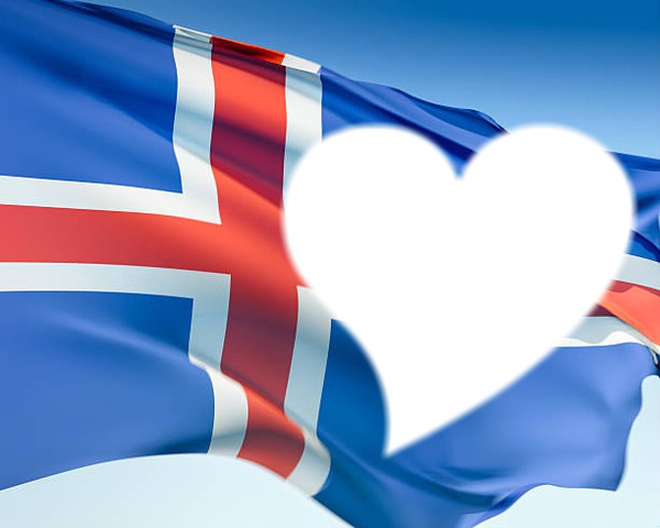 Iceland flag Photomontage