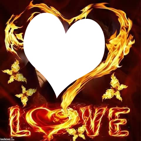 Love et coeur en flame 1 photo Fotomontažas