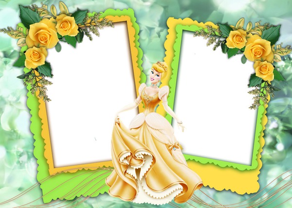 Cendrillon avec sa robe jaune Fotomontaż
