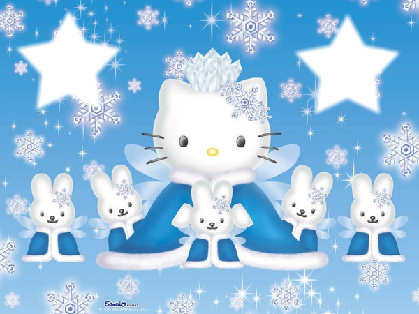 hello kitty sous la neige Photomontage
