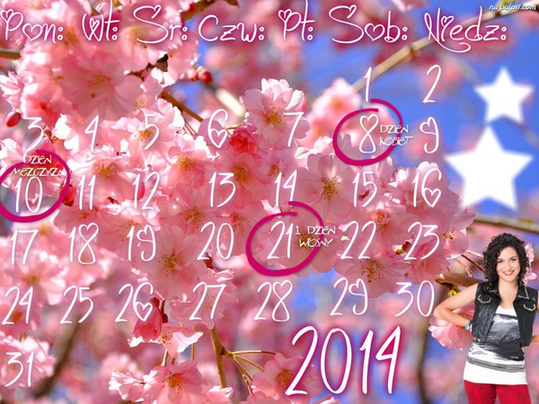 Calendar Violetta March 3 Fotomontage