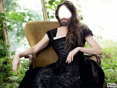 femme a barbe Photomontage