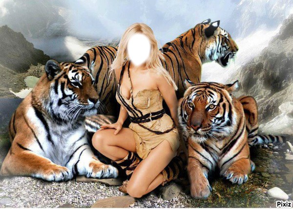 tigresse Montaje fotografico