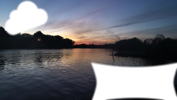 River sunset Photo frame effect