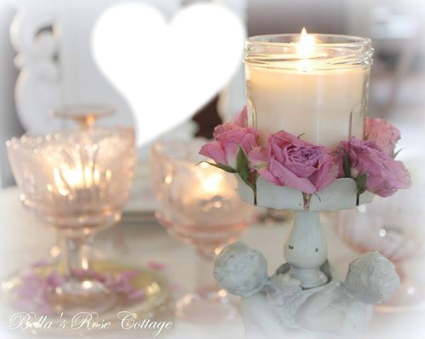Bougies avec roses Fotomontage