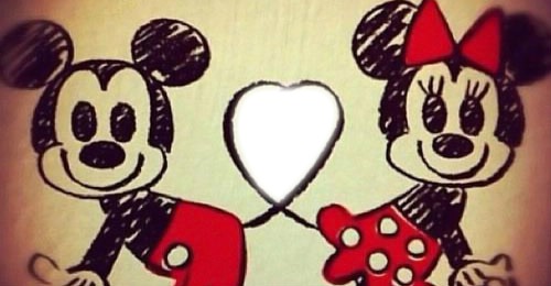 Mickey e Minnie Fotomontagem