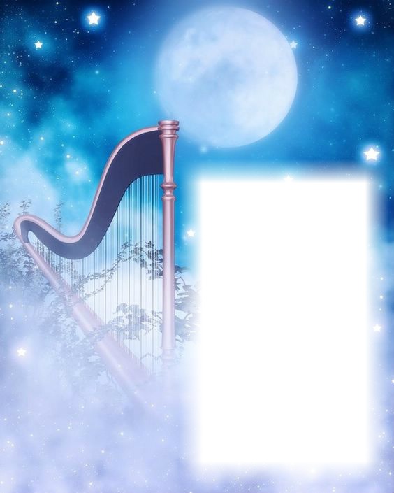 Harpe-lune-nuit Photo frame effect