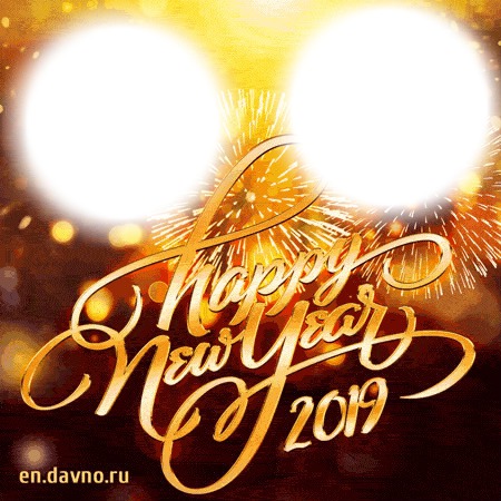 Happy New Year with two picture Fotomontaža