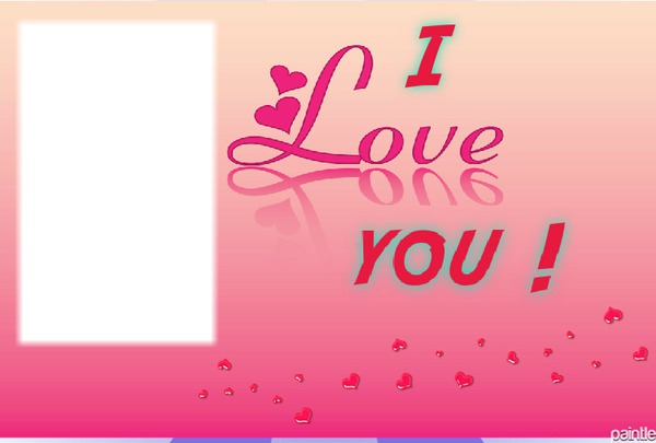 I love you rectangle pink 1 Fotomontage