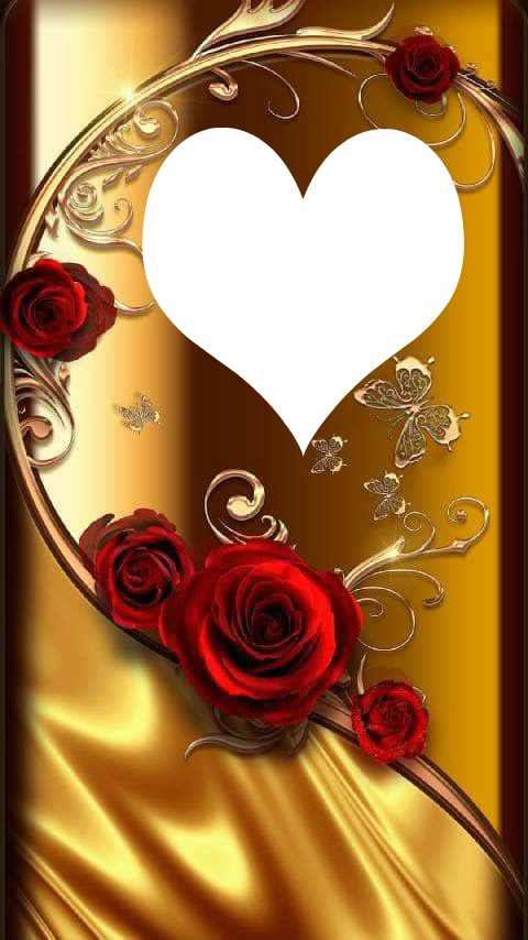 ROSES ON GOLD Photo frame effect