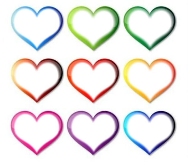 corações coloridos Photomontage