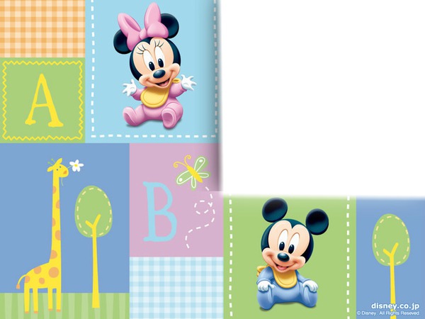 Baby Mickey y Minie Photo frame effect