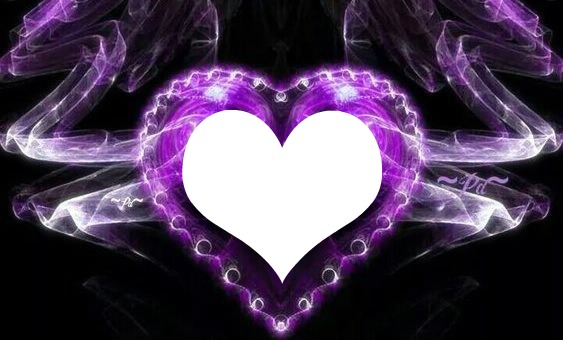 purple neon glow heart-hdh 1 Montaje fotografico