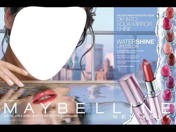 Maybelline Water Shine Lipstick Advertising Fotomontáž