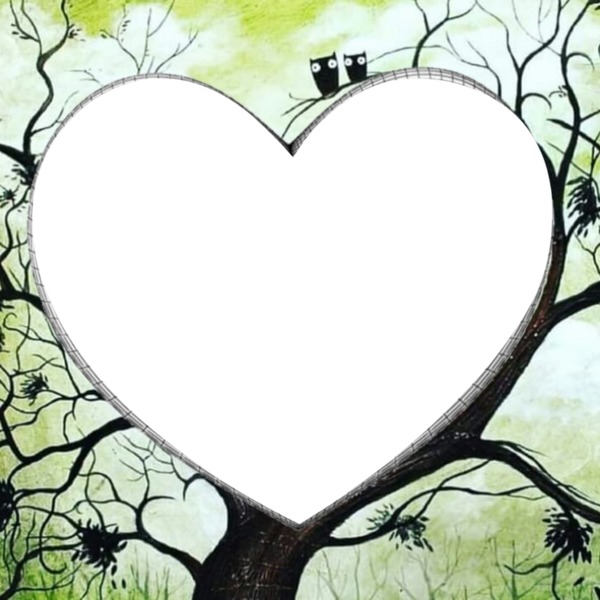 Corazón en ramas, 1 foto Montaje fotografico