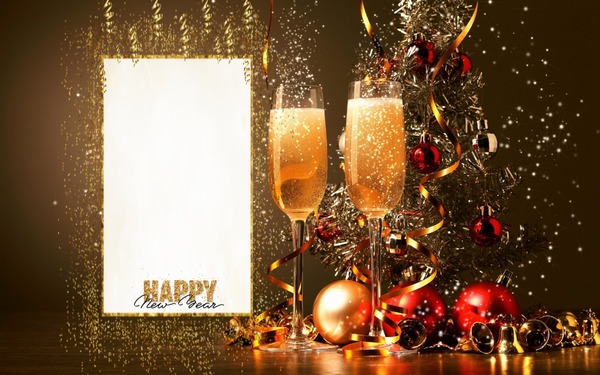 Happy New Year , copas, 1 foto Photo frame effect