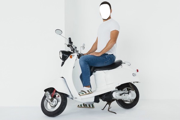 homme sur scooter Фотомонтаж