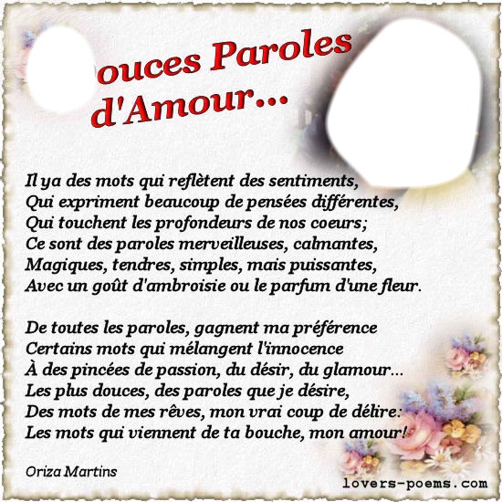 paroles d'amour Fotomontasje