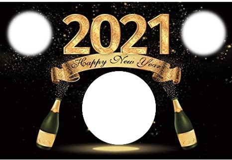 3 photos new year 2021 Photo frame effect
