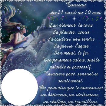 Signe Astrologique Taureau Photo frame effect