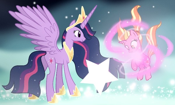 MLP Princess Twilight and Luster Dawn Photo frame effect