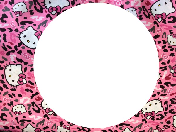 Léopard hello kitty rose rond Photo frame effect