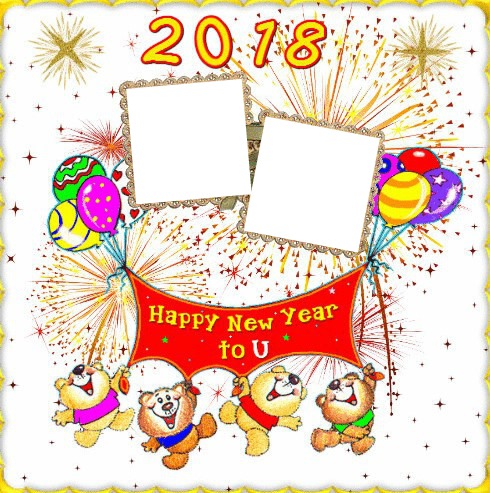 2 photos Bonne Année 2018 iena Photo frame effect