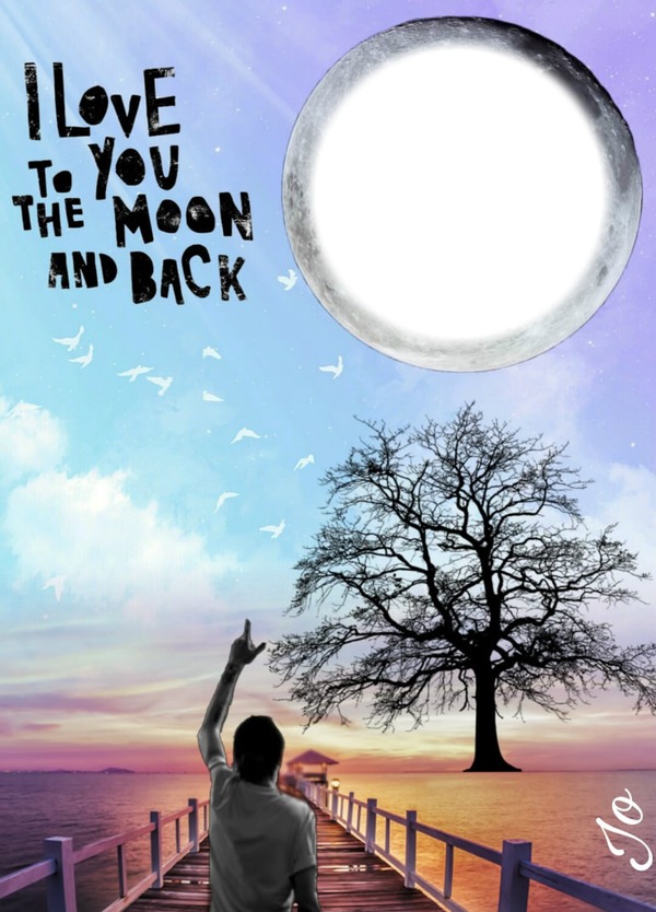 moon and back Photo frame effect