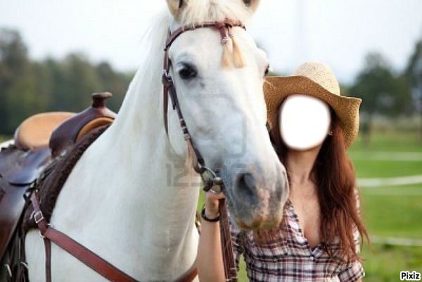 cheval et cowgirl Φωτομοντάζ