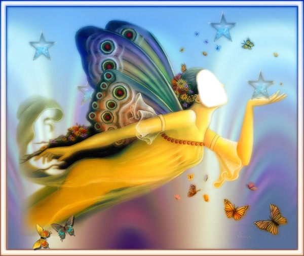 femme papillon Fotomontage