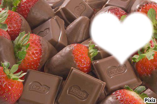 fraise chocolat Фотомонтаж