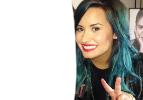 Demi Lovato tire sua foto com ela Photo frame effect