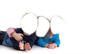 Trois enfants Photo frame effect