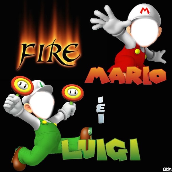 Fire Mario & Fire Luigi Photo frame effect