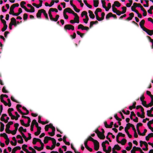 Jolie coeur sur fond leopard Фотомонтажа