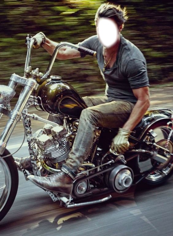 homme en moto Fotomontage