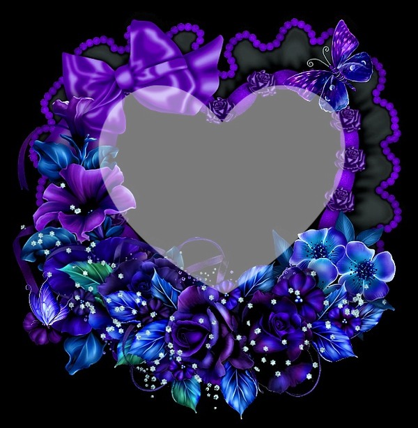 Floral Purple Heart Photomontage