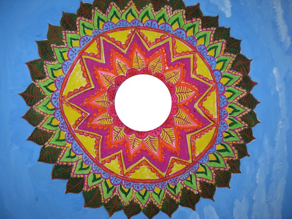 Mandala , cadre rond -une photo Fotómontázs