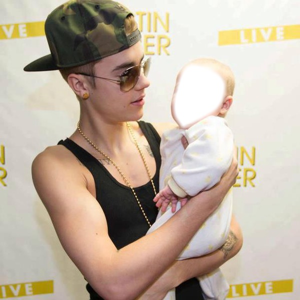 Justin & Baby Photo frame effect