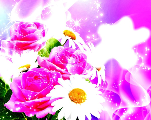 Flowers sparkling Photomontage