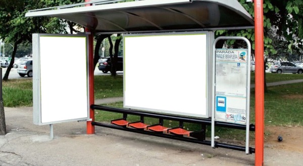 ponto de ônibus Fotomontage