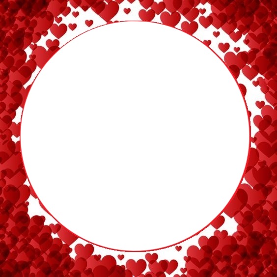 marco circular entre corazones Fotomontaż