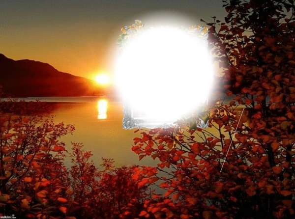 Autumn Sunset Photomontage