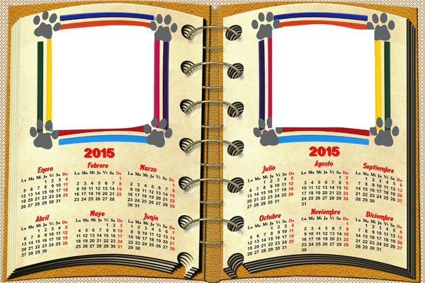Calendario 2014 ovejero aleman Fotomontaža