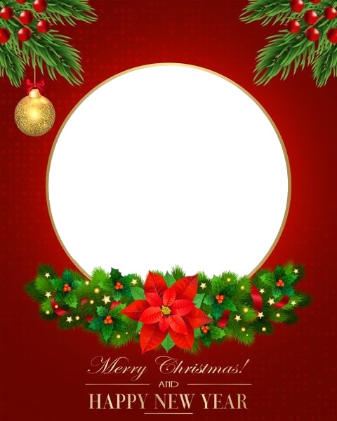 Merry Christmas and Happy New year. Photo frame effect