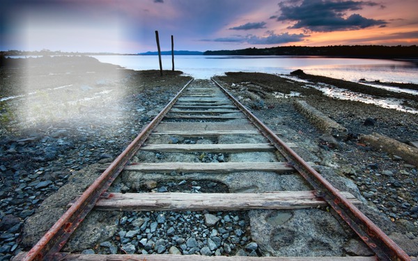 Railles de train + photo Photo frame effect | Pixiz