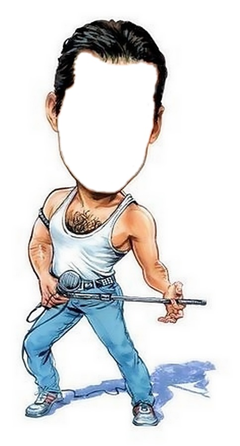 Freddie Mercury Caricature "Face" Fotomontažas