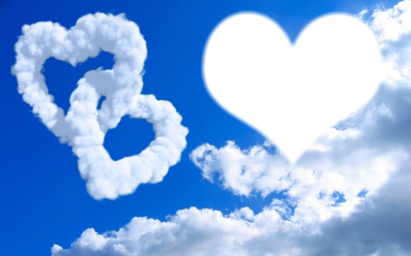 Love in clouds Photo frame effect