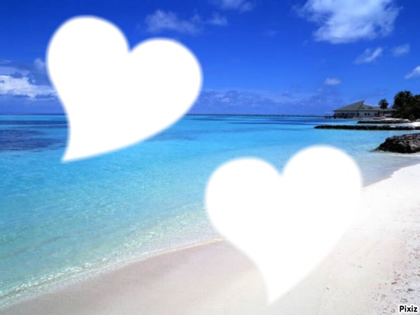 2 coeur sur la plage Fotomontage