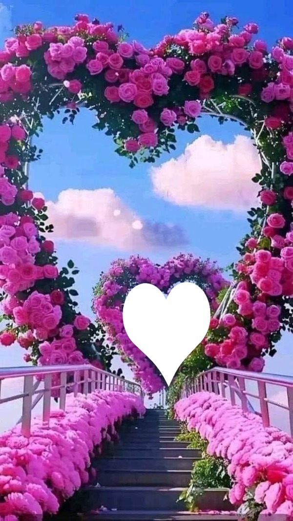 cœur roses rouges Fotomontažas | Pixiz